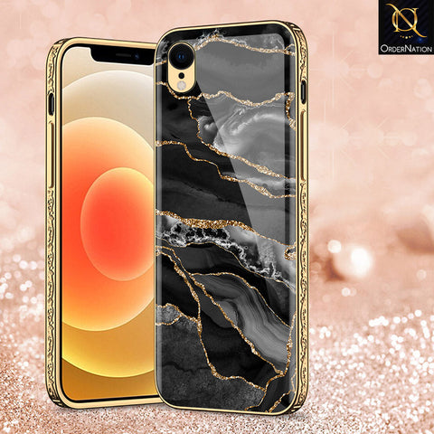 iPhone XR Cover - Black Marble Series - Premium Electroplated Shutterproof Case Soft Silicon Borders Case