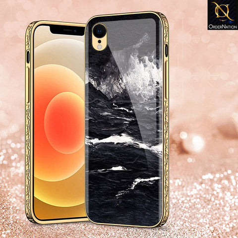 iPhone XR Cover - Black Marble Series - Premium Electroplated Shutterproof Case Soft Silicon Borders Case