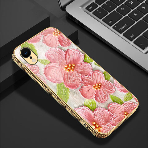 iPhone XR Cover - Floral Series - Premium Electroplated Shutterproof Case Soft Silicon Borders Case