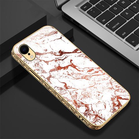 iPhone XR Cover - White Marble Series 2 - Premium Electroplated Shutterproof Case Soft Silicon Borders Case