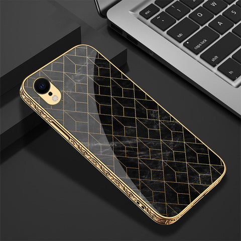 iPhone XR Cover - Black Marble Series - Premium Electroplated Shutterproof Case Soft Silicon Borders Case