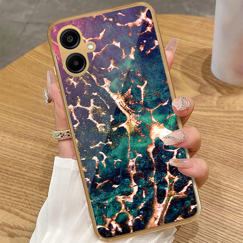 Samsung Galaxy A06 - Colorful Marble Series - HQ Premium Shine Durable Golden Electroplate Case