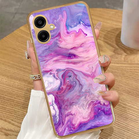 Samsung Galaxy A06 - Colorful Marble Series - HQ Premium Shine Durable Golden Electroplate Case