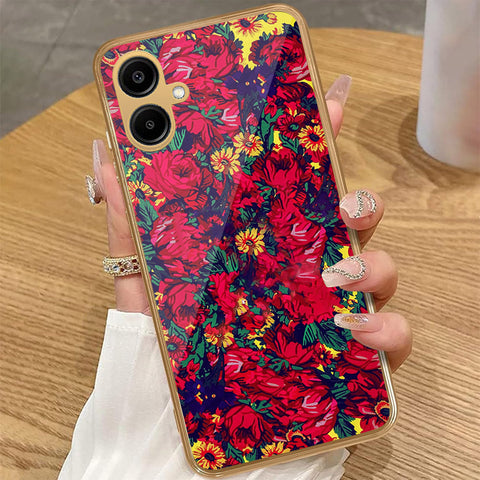 Samsung Galaxy A06 - Floral Series - HQ Premium Shine Durable Golden Electroplate Case