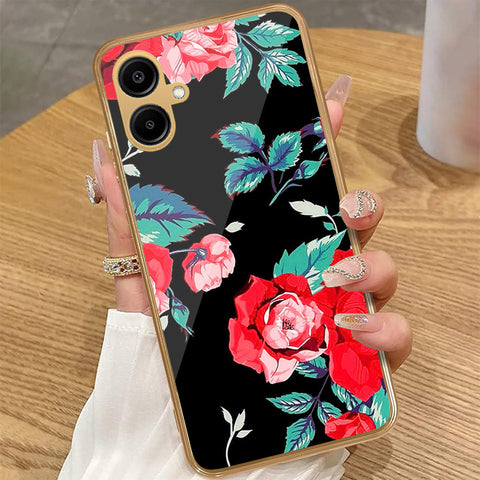 Samsung Galaxy A06 - Floral Series - HQ Premium Shine Durable Golden Electroplate Case