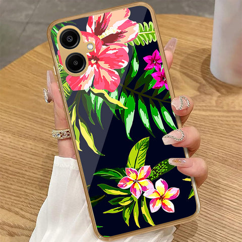 Samsung Galaxy A06 - Floral Series - HQ Premium Shine Durable Golden Electroplate Case