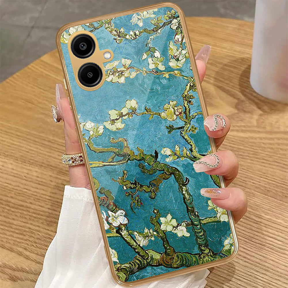 Samsung Galaxy A06 - Floral Series 2 - HQ Premium Shine Durable Golden Electroplate Case
