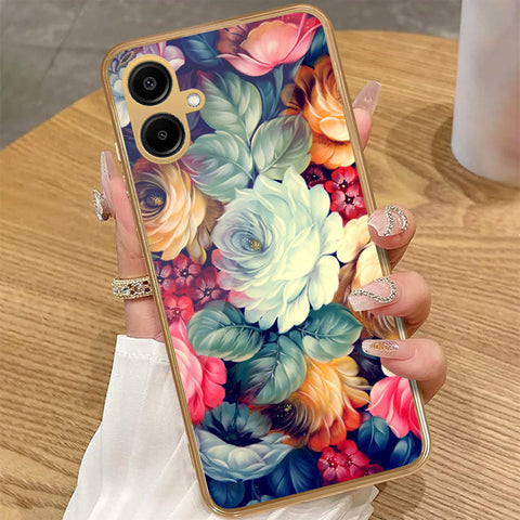 Samsung Galaxy A06 - Floral Series 2 - HQ Premium Shine Durable Golden Electroplate Case