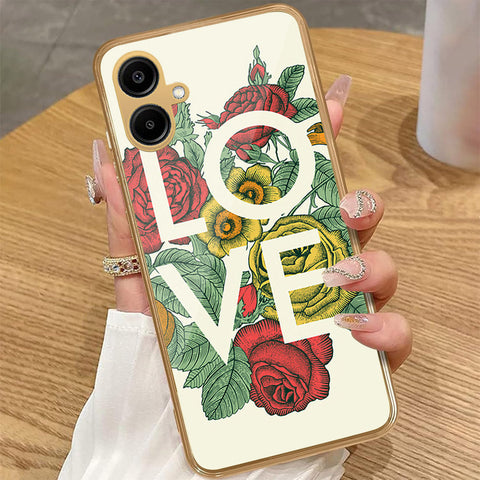 Samsung Galaxy A06 - Floral Series 2 - HQ Premium Shine Durable Golden Electroplate Case