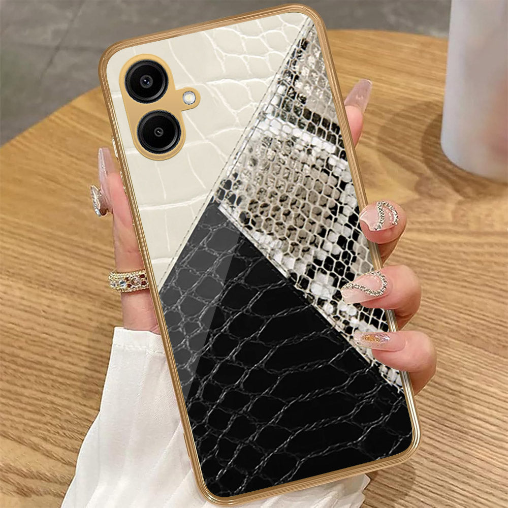 Samsung Galaxy A06 - Printed Skins Series - HQ Premium Shine Durable Golden Electroplate Case