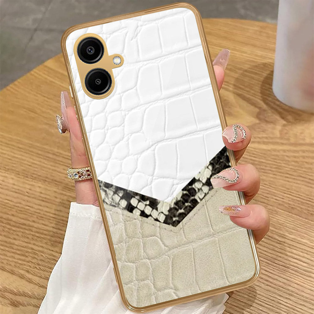 Samsung Galaxy A06 - Printed Skins Series - HQ Premium Shine Durable Golden Electroplate Case (Fast Delivery)