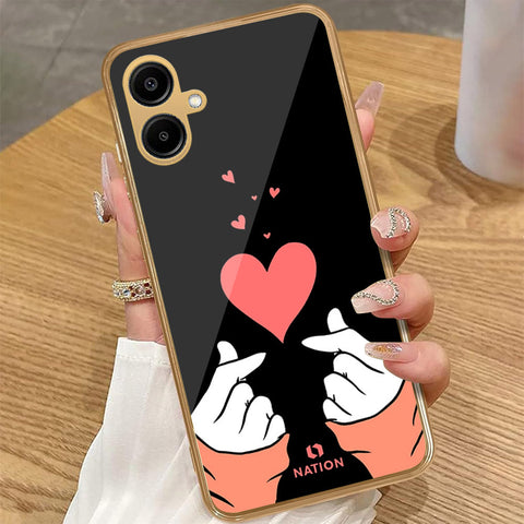 Samsung Galaxy A06 - Onation Heart Series - HQ Premium Shine Durable Golden Electroplate Case