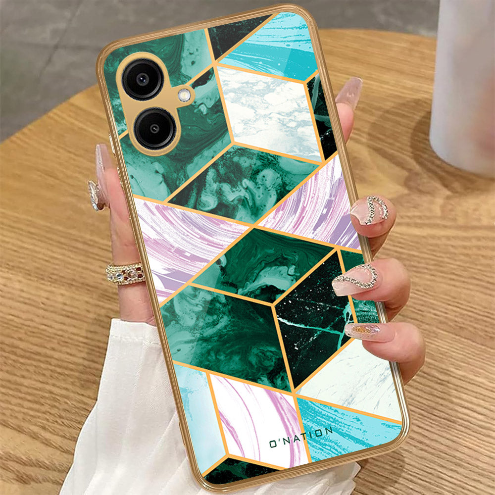 Samsung Galaxy A06 - O'Nation Shades of Marble Series - HQ Premium Shine Durable Golden Electroplate Case