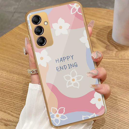 Samsung Galaxy A14 5G - Happy Series - HQ Premium Shine Durable Golden Electroplate Case