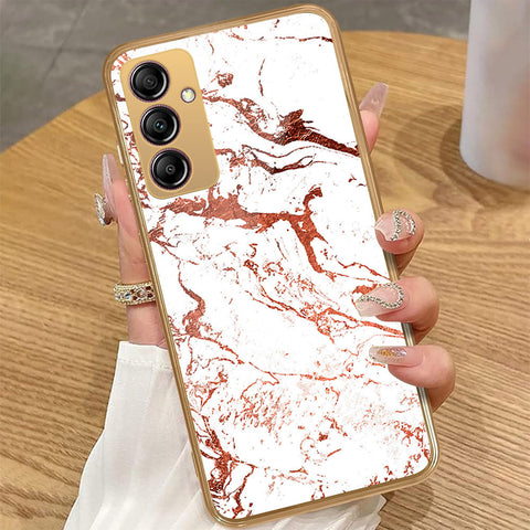 Samsung Galaxy A14 5G - White Marble Series 2 - HQ Premium Shine Durable Golden Electroplate Case