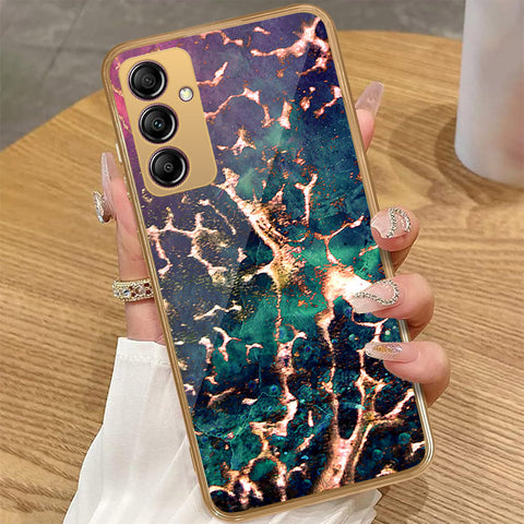 Samsung Galaxy A14 - Colorful Marble Series - HQ Premium Shine Durable Golden Electroplate Case