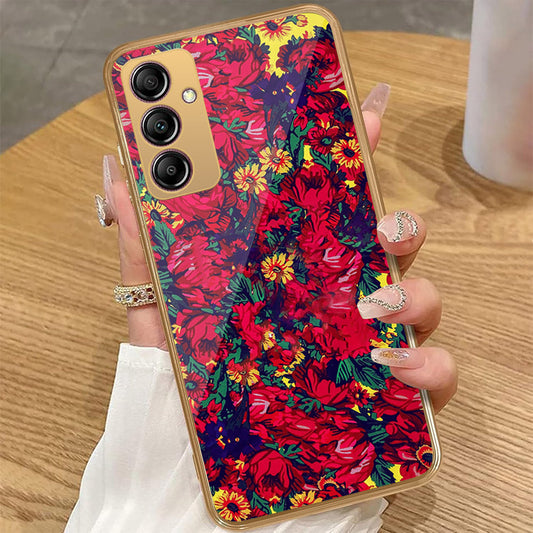 Samsung Galaxy A14 5G - Floral Series - HQ Premium Shine Durable Golden Electroplate Case