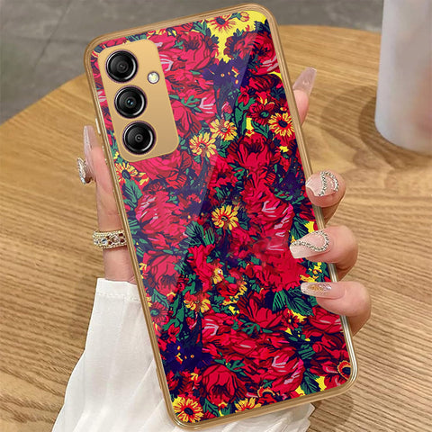 Samsung Galaxy A14 - Floral Series - HQ Premium Shine Durable Golden Electroplate Case