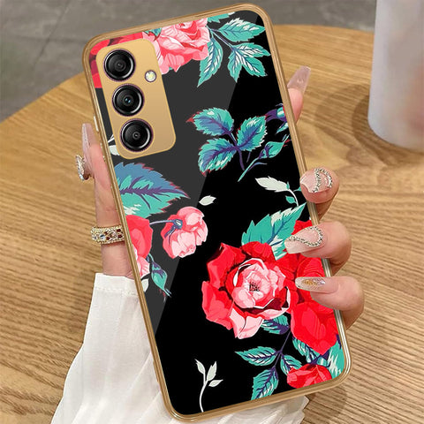 Samsung Galaxy A14 - Floral Series - HQ Premium Shine Durable Golden Electroplate Case