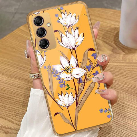 Samsung Galaxy A14 - Floral Series - HQ Premium Shine Durable Golden Electroplate Case