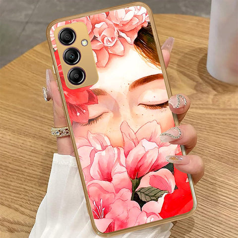 Samsung Galaxy A14 - Floral Series - HQ Premium Shine Durable Golden Electroplate Case