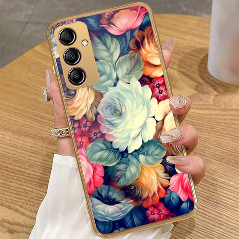 Samsung Galaxy A14 5G - Floral Series 2 - HQ Premium Shine Durable Golden Electroplate Case