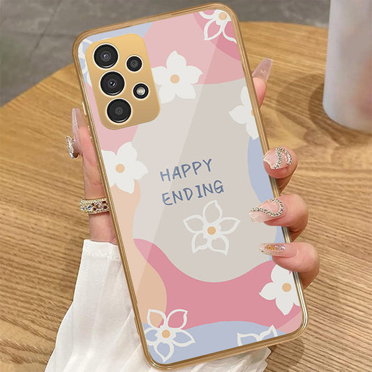 Samsung Galaxy A53 5G - Happy Series - HQ Premium Shine Durable Golden Electroplate Case