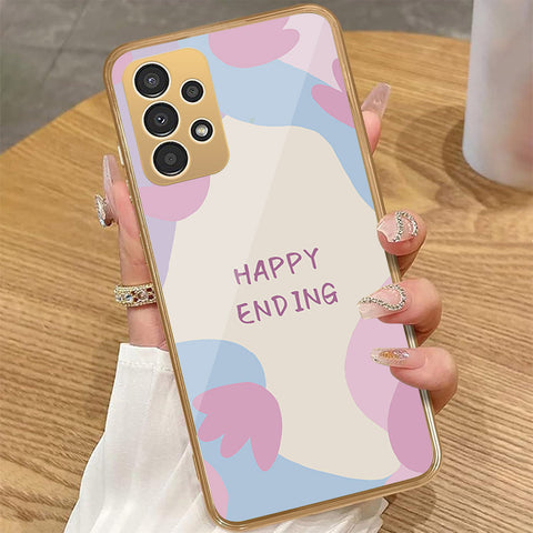 Samsung Galaxy A32 - Happy Series - HQ Premium Shine Durable Golden Electroplate Case