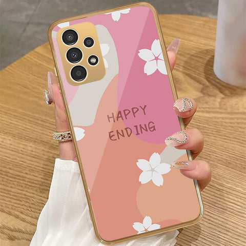 Samsung Galaxy A32 - Happy Series - HQ Premium Shine Durable Golden Electroplate Case