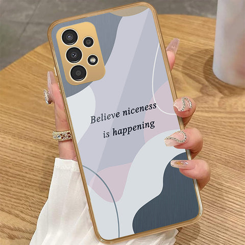 Samsung Galaxy A13 - Happy Series - HQ Premium Shine Durable Golden Electroplate Case