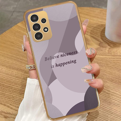 Samsung Galaxy A23 - Happy Series - HQ Premium Shine Durable Golden Electroplate Case