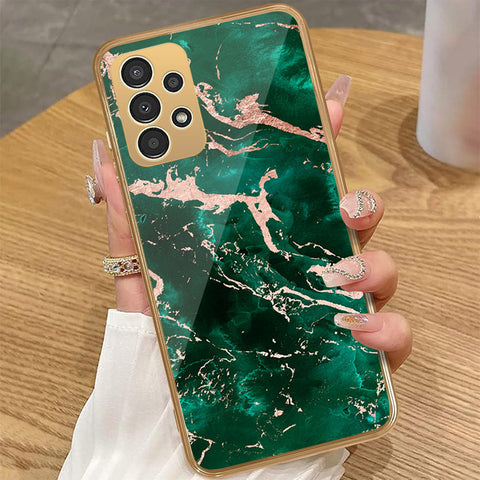 Samsung Galaxy A33 5G - Colorful Marble Series - HQ Premium Shine Durable Golden Electroplate Case