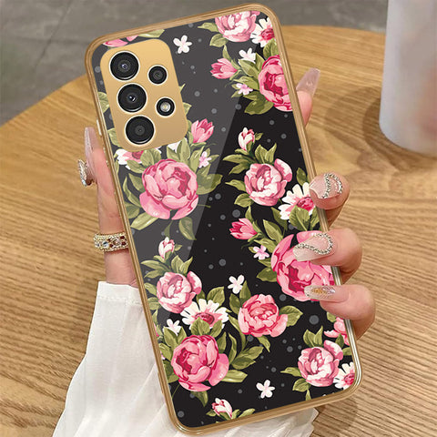 Samsung Galaxy A72 - Floral Series - HQ Premium Shine Durable Golden Electroplate Case