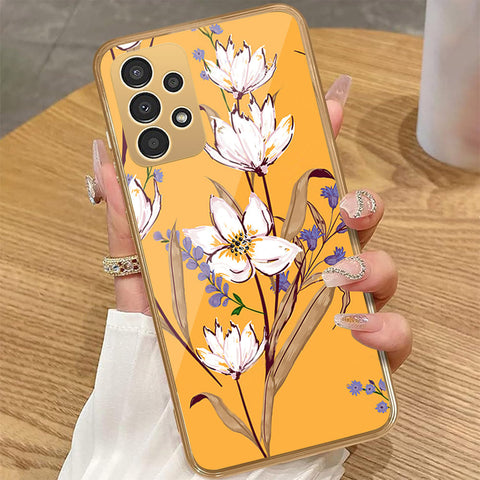 Samsung Galaxy A72 - Floral Series - HQ Premium Shine Durable Golden Electroplate Case