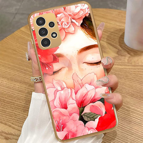 Samsung Galaxy A13 - Floral Series - HQ Premium Shine Durable Golden Electroplate Case