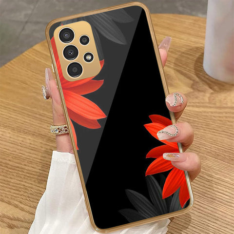 Samsung Galaxy A32 - Floral Series 2 - HQ Premium Shine Durable Golden Electroplate Case