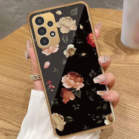 Samsung Galaxy A23 - Floral Series 2 - HQ Premium Shine Durable Golden Electroplate Case