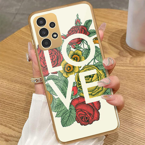 Samsung Galaxy A33 5G - Floral Series 2 - HQ Premium Shine Durable Golden Electroplate Case