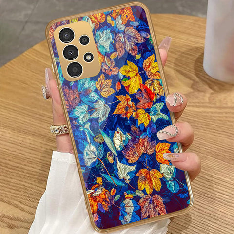 Samsung Galaxy A33 5G - Floral Series 2 - HQ Premium Shine Durable Golden Electroplate Case