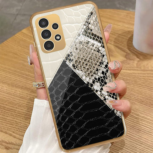 Samsung Galaxy A23 - Printed Skins Series - HQ Premium Shine Durable Golden Electroplate Case