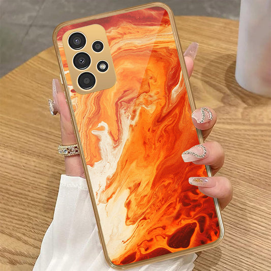 Samsung Galaxy A13 - Mystic Marble Series - HQ Premium Shine Durable Golden Electroplate Case