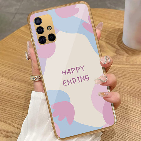 Samsung Galaxy A71 - Happy Series - HQ Premium Shine Durable Golden Electroplate Case