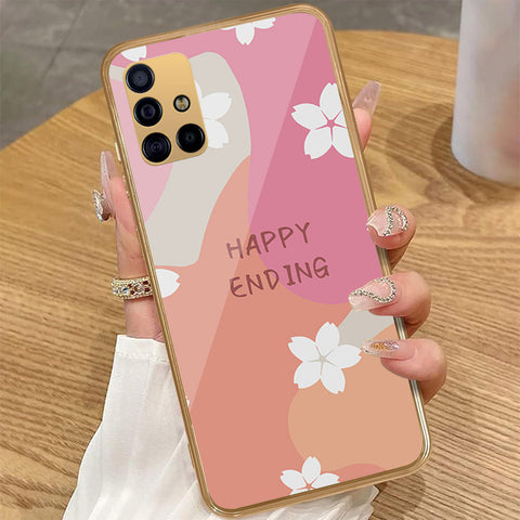 Samsung Galaxy A71 - Happy Series - HQ Premium Shine Durable Golden Electroplate Case