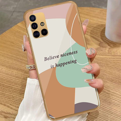 Samsung Galaxy A71 - Happy Series - HQ Premium Shine Durable Golden Electroplate Case