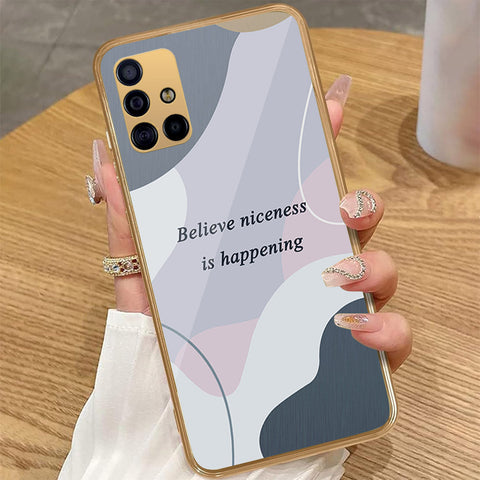 Samsung Galaxy A51 - Happy Series - HQ Premium Shine Durable Golden Electroplate Case