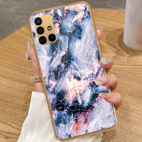 Samsung Galaxy A71 - White Marble Series 2 - HQ Premium Shine Durable Golden Electroplate Case