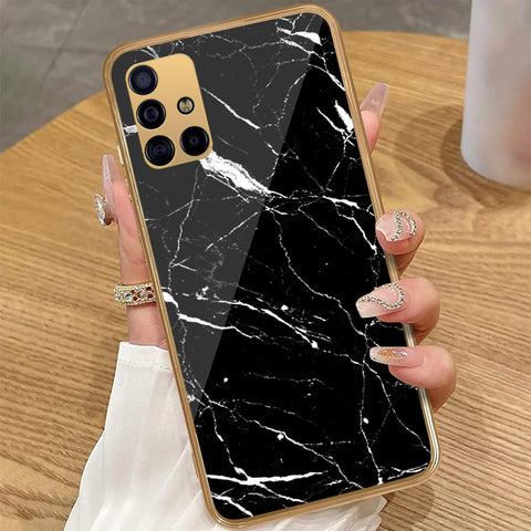 Samsung Galaxy A51 - Black Marble Series - HQ Premium Shine Durable Golden Electroplate Case