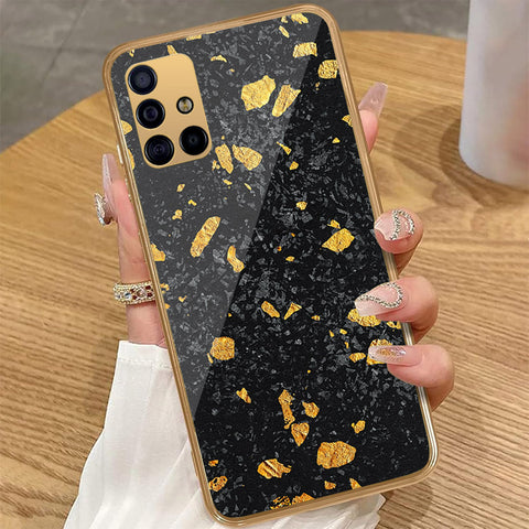 Samsung Galaxy A71 - Black Marble Series - HQ Premium Shine Durable Golden Electroplate Case
