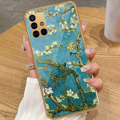 Samsung Galaxy A51 - Floral Series 2 - HQ Premium Shine Durable Golden Electroplate Case