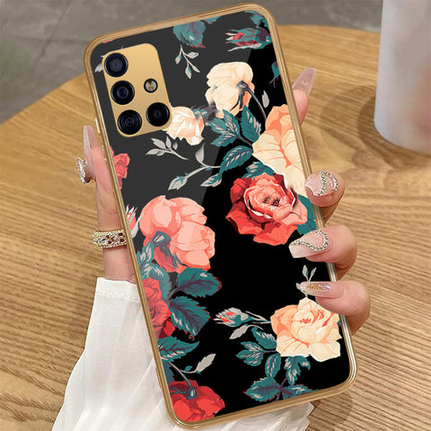 Samsung Galaxy A51 - Floral Series 2 - HQ Premium Shine Durable Golden Electroplate Case